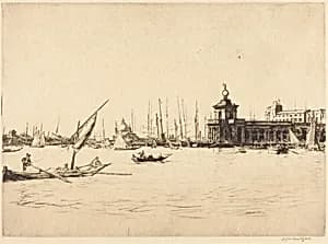 The Dogana, Venice by Sir Muirhead Bone