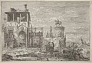 The Equestrian Monument by Canaletto