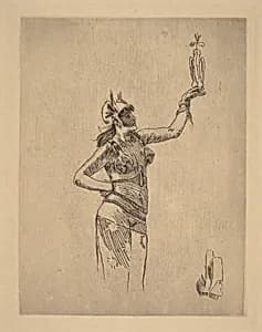 The Falconer (La fauconniere) by Félicien Rops