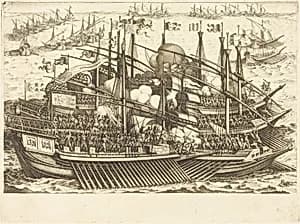 The First Naval Battle by Jacques Callot