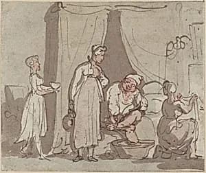 The Foot Bath (Drying Out) by Thomas Rowlandson