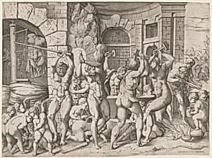 The Forge of Vulcan by Enea Vico, after Francesco Primaticcio