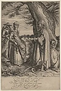 The Fortune Teller by Attributed to Andries Jacobsz Stock after Jacques de Gheyn II