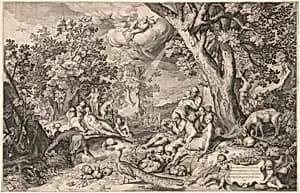 The Golden Age by Netherlandish 17th Century after Nicolaes de Bruyn after Abraham Bloemaert