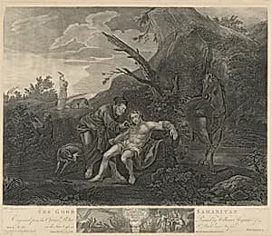 The Good Samaritan by Jean-Marie Delatre and Simon Francois Ravenet I after William Hogarth