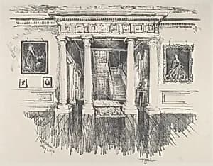 The Hall at Cliveden by Joseph Pennell