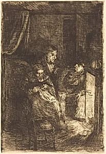 The Hearth (Le foyer) by Alphonse Legros