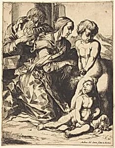 The Holy Family by Pierre Brebiette after Andrea del Sarto