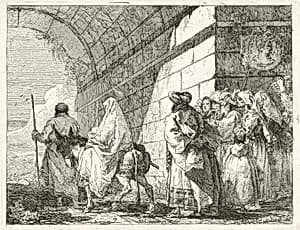 The Holy Family Passes under a City Arch by Giovanni Domenico Tiepolo