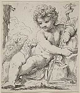 The Infant Saint John by Simone Cantarini