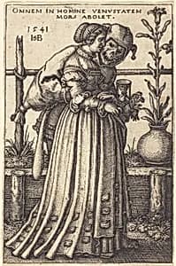 The Lady and Death by Sebald Beham