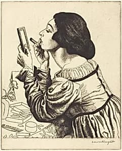 The Lipstick by Laura Knight