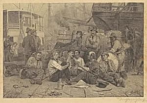 The Longshoremen's Noon by Frederick Juengling, after John George Brown