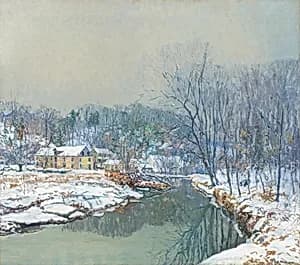 The Mill in Winter by Edward Willis Redfield