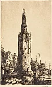The Montalban Tower, Amsterdam by Sir Muirhead Bone