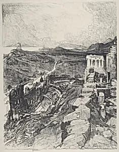 The Odeon, Athens by Joseph Pennell
