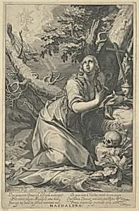 The Penitent Magdalene by Willem van Swanenburgh, after Abraham Bloemaert