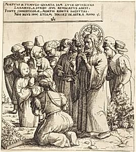 The Raising of Lazarus by Augustin Hirschvogel