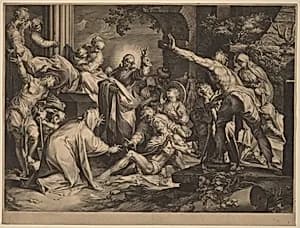 The Raising of Lazarus by Jan Muller after Abraham Bloemaert