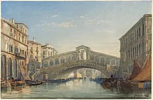 The Rialto Bridge, Venice by William James Müller