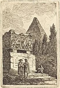 The Sarcophagus by Hubert Robert