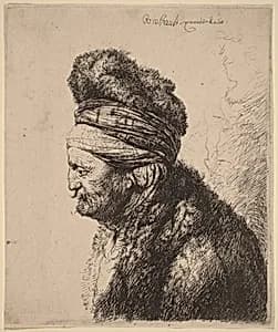 The Second Oriental Head by Rembrandt van Rijn and Studio of Rembrandt van Rijn after Jan Lievens