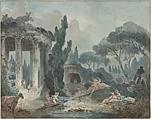 The Seesaw by Style of Hubert Robert