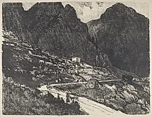 The Shining Rocks, Delphi by Joseph Pennell
