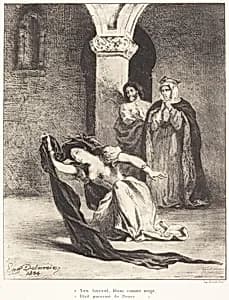 The Song of Ophelia (Act IV, Scene V) by Eugène Delacroix