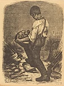The Stone Breaker by Firmin Gillot after Gustave Courbet