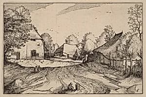 The Swann's Inn by Claes Jansz Visscher after Johannes van Doetechum, the Elder after Lucas van Doetechum after Master of the Small Landscapes
