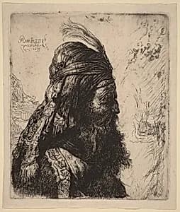 The Third Oriental Head by Rembrandt van Rijn and Studio of Rembrandt van Rijn after Jan Lievens