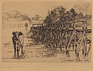 The Village Ford by Francis Seymour Haden