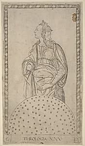 Theologia (Theology) by Master of the E-Series Tarocchi