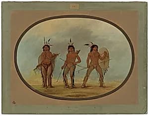 Three Cheyenne Warriors by George Catlin