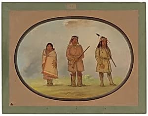 Three Delaware Indians by George Catlin