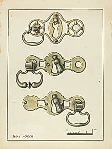 Three Door Handles by Hans Korsch