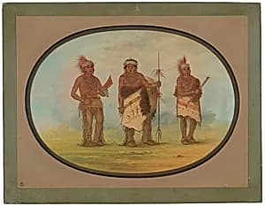 Three Iowa Indians by George Catlin