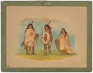 Three Riccarree Indians by George Catlin