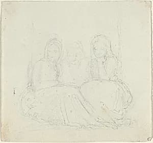 Three Seated Female Figures by John Flaxman