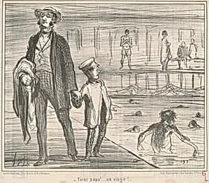 Tiens papa! ... un singe! ... by Honoré Daumier