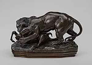 Tiger Surprising an Antelope by Antoine-Louis Barye