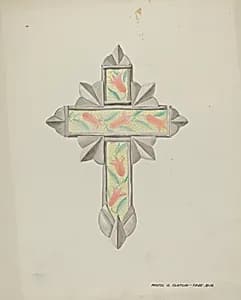 Tin & Wall Paper Cross by Majel G. Claflin