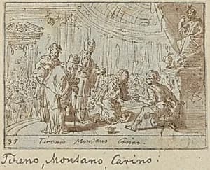 Tirenio, Montano and Carino by Johann Wilhelm Baur