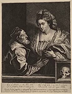 Titian and His Mistress by Sir Anthony van Dyck and Attributed to Lucas Emil Vorsterman after Titian