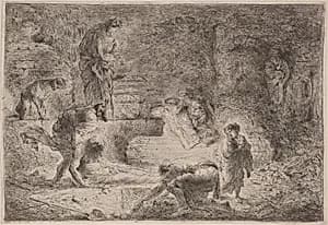 Tobit Burying the Dead by Giovanni Benedetto Castiglione