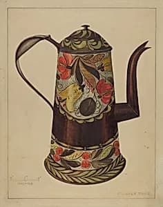 Toleware Coffee Pot by Mildred Ford