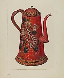 Toleware Coffee Pot