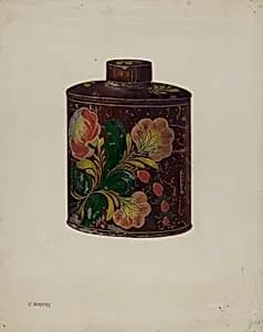 Toleware Tea Caddy by Charles Henning