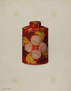 Toleware Tea Caddy by Mildred Ford